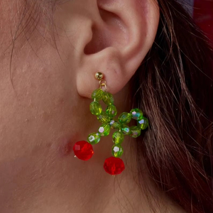 Boho Turquoise <b>Bead</b> Earrings with Cascading <b>Fringe</b> Unique Andy Jewelry Design Gift for Beading Supplies - Product Image 1