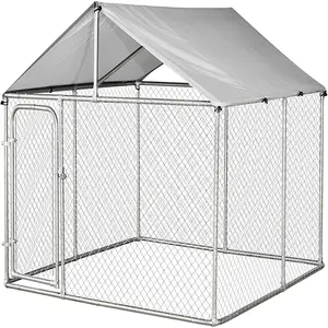 Dış köpek kulübesi oyun parkı köpekler için açık köpek çit ile çatı örtüsü