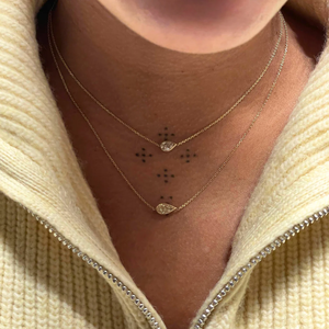 Collar con Colgante Lateral de Diamante Cultivado en Laboratorio de Corte Pera de 1 Quilate en Oro Amarillo Sólido de 14K, Collar con Diamante Lateral Certificado por IGI - Product Image 3