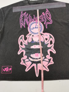 Camiseta Personalizada para Hombre, Corte y Confección a Medida, Hombros Caídos, Cuello Redondo, Algodón Grueso, Oversize, con Apliques Bordados, Estilo Cuadrado, 100% Algodón - Product Image 3