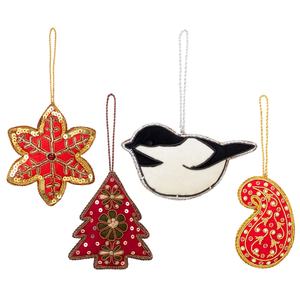 Handmade Customized Christmas Decorations Embroidered Beaded Velvet Satin Butterfly Giraffe Shape Ornament Unique Handcrafted - Product Image 6