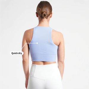 Sujetador deportivo acanalado reciclado para mujer, novedad con logotipo personalizado, Sujetador deportivo de alto impacto para entrenamiento, diseño de sujetador de yoga para entrenamiento - Product Image 5