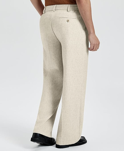 Pantalones de Vestir Casuales de Pierna Ancha para Hombre, Estilo Vintage, Plisados, Estilo Clásico - Product Image 3