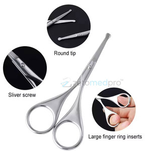 Tijeras Manuales para Recortar el Vello de la Nariz y las Orejas con Punta Redondeada de Seguridad para un Recorte Preciso - Product Image 6