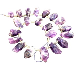 หินอเมทิสต์ชีวภาพ21ชิ้นเจาะด้านบนอัญมณีหยาบรูปร่างไม่สม่ำเสมอเครื่องประดับแฮนด์เมด - Product Image 1