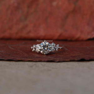 Anillo de compromiso de diamante de corte redondo de 1 quilate, oro blanco, ventisquero, regalo de aniversario para ella - Product Image 6