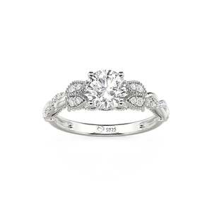 Bague de fiançailles Jeulia Vintage Milgrain Tulip Twist Round Fashion - Product Image 3