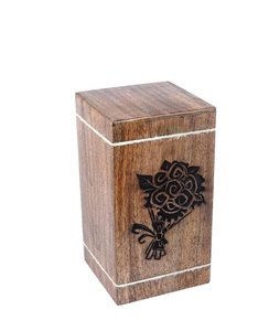 Beechwood Cremation <b>Urns</b> for Human Ashes Adult <b>Large</b> - Wooden Burial <b>Urn</b> for Columbarium - Bouquet 250 Cubic Inches - Product Image 2