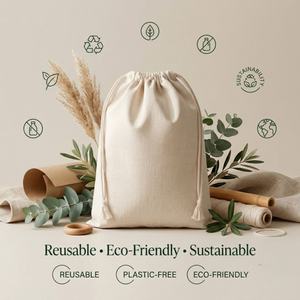 Sacs à cordon en coton imprimés à l'écran 4x5 pouces 150 GSM pour cadeaux promotionnels, bijoux et artisanat - Product Image 4
