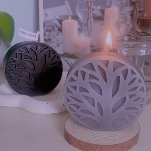 TOOWIN <b>Tree</b> of Life Scented <b>Candle</b>, Flat Round <b>Tree</b> Graphic Home Decor - Product Image 2