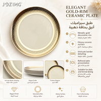 Assiettes en céramique à bord doré en stock pour la vente en gros – Vaisselle de luxe en porcelaine pour hôtels, restaurants et mariages