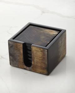 Affordable Price Square Shape <b>Coasters</b> Horn and Bone Inlay Drink <b>Coaster</b> Cup <b>Coasters</b> Mats Home Decor High Quality of Horn Inlay - Product Image 2