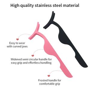 Pince à cils personnalisée pince à cils professionnelle en acier inoxydable applicateur de faux cils outils de maquillage - Product Image 3