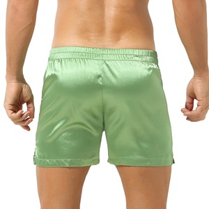 Ropa interior sexy para hombre Color sólido Pantalones cortos casuales Satén de seda Transpirable Homewear Trunks Hombre Suave Cómodo Loose Lounge - Product Image 5