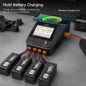 ToolkitRC Q6AC 4 Channel 1200W DC 400W AC 15A Smart Balance LiPo Battery Charger for FPV <b>RC</b> <b>Drone</b> Car - Product Image 3