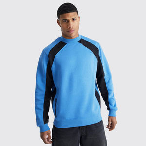 เสื้อสเวตเตอร์ผู้ชายผ้าฝ้ายแบบสวมหัวคอกลมมีซิปมีกระเป๋าเสื้อกันหนาวสีที่กำหนดเองเหมาะสำหรับฤดูหนาว - Product Image 1