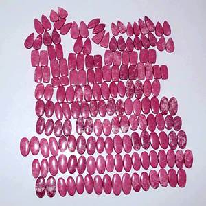 อัญมณีอัญมณีอัญมณีอัญมณีทรงหลังเบี้ยคู่ thulite ธรรมชาติสำหรับทำเครื่องประดับหลวมจากผู้ผลิตในอินเดียใน100% - Product Image 4