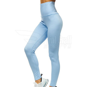 Pantalon de sport en spandex taille moyenne sans couture pour femmes taille XL vente directe d'usine fermeture à la taille élastique pour impression par sublimation - Product Image 1