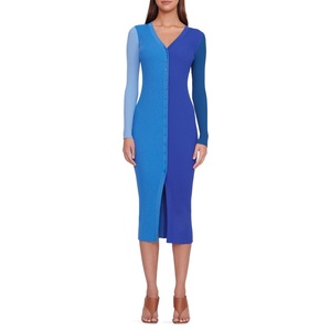 Maglione STAUD Shoko Cobalt multicolore con silhouette aderente e colori a contrasto, disponibile nella taglia M - Product Image 1