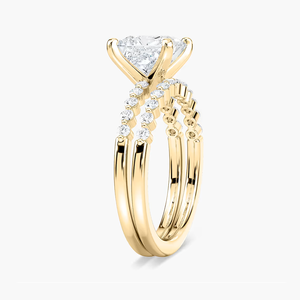 Conjunto de Anillo de Compromiso con Diamante Cultivado en Laboratorio, Corte Asscher, 3.00 CTW, Oro Sólido de 14K - Product Image 3
