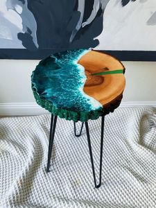 RIVER BRINGING et BOIS Meubles de maison de luxe de meilleure qualité en bois de noyer massif Restaurant Salle à manger Café River Kitchen Epoxy - Product Image 6