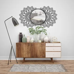 Oversized Contemporary Wall <b>Mirror</b> with <b>Secure</b> Hooks for Trendy Home Office and Commercial Wall Decoration - Product Image 2
