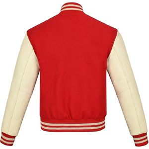 Fabricante de alta calidad de béisbol bordado de cuero mangas Letterman Bomber Varsity chaquetas College chaqueta de béisbol para hombres - Product Image 2