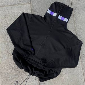 เสื้อฮู้ดดี้โอเวอร์ไซส์แบบแพทช์เวิร์คสำหรับผู้ชาย ตกแต่งด้วยลายปักสไตล์พังก์ สตรีทแวร์ ทรงปกติ ผ้าฟลีซสำหรับฤดูหนาว กันน้ำ เป็นมิตรกับสิ่งแวดล้อม - Product Image 4