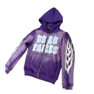 Sudaderas con capucha desgastadas logotipo bordado personalizado peso ligero superventas sudaderas con capucha con bordado desgastado impresas personalizadas - Product Image 4