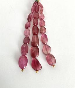 ลูกปัดรูเบลไลต์ธรรมชาติทรงกลม 3 เส้น สำหรับทำเครื่องประดับอัญมณีชั้นดี - Product Image 3