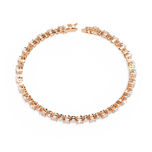 กำไลเพชรดีไซน์สวยงาม ชุบทอง 14K กำไลโรแมนติกสำหรับผู้หญิง เพชรเลี้ยงในห้องปฏิบัติการ ได้รับการรับรองจาก IGI - Product Image 4