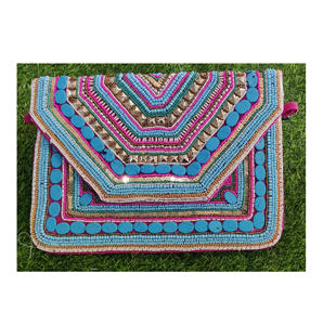 Bolso de mano de yute de alta calidad para mujer, bolso de noche geométrico hecho a mano, recién llegado, monedero de estilo indio para mujer - Product Image 6