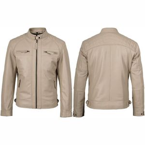 Nueva chaqueta de cuero con cremallera informal para hombre de otoño e invierno personalizada de bajo precio 2025 - Product Image 4