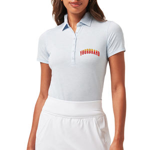 Polo femme 100% coton lourd 230 GSM polo 6 boutons surdimensionné coupe ajustée logo personnalisé sérigraphié polo femme - Product Image 6