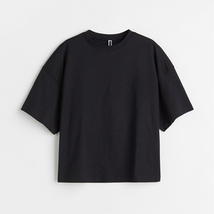 Camiseta holgada de 100% algodón con logotipo personalizado para mujer, camisetas de talla grande con cuello redondo y manga corta, camiseta de moda de Color sólido para mujer - Product Image 6