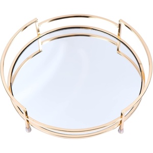 Bandeja DE SERVICIO DE METAL chapada en oro rosa con diseño martillado elegante y duradero para servir bebidas, aperitivos, decoración elegante - Product Image 2