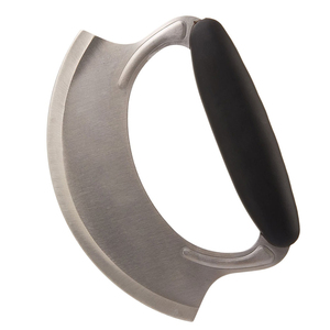 Couteau Ulu de meilleure qualité lame incurvée en acier inoxydable manche en bois hache à pizza de qualité industrielle supérieure couteau fabriqué en gros ODM - Product Image 2