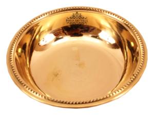 IndianArtVilla Bol en laiton pur pané-Vaisselle de 100 ml pour le stockage et le service pour un usage quotidien - Product Image 3