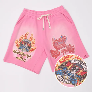 Ropa de calle bordada al por mayor boxeo francés Terry fabricante diseñador gráfico sudor ácido algodón personalizado hombres pantalones cortos lavados - Product Image 5