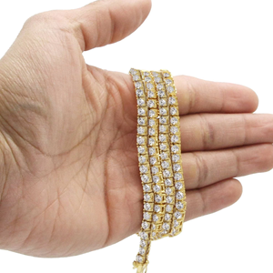 Cadena de tenis de oro sólido de 10K 14K 18k con diamantes VVS de 5 puntas Joyas de diamantes naturales premium a la venta de India - Product Image 1