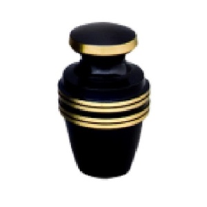 High Quality Brass Cremation <b>Keepsake</b> Urns With Gold Band And Green Color Finished Metal Funeral Urns For Human <b>Ashes</b> - Product Image 2
