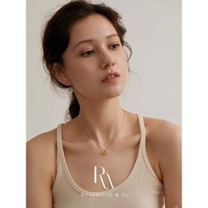 Trendy Gold Plated Non-Tarnish <b>Ring</b> Necklace with Waterproof Love Pendant Dainty Hollow <b>Circle</b> Design for Gift Giving - Product Image 2