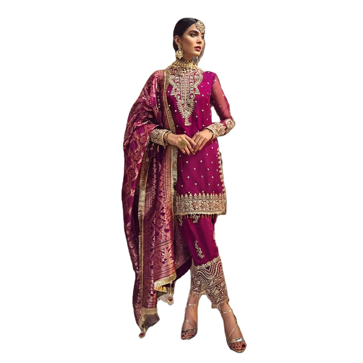 HOCHZEIT Indische und pakistani sche Kleidung aus Pakistan Kleid von aus gezeichneter Qualität Shalwar Kameez von WS INTERNAT IONAL New Dress In Color