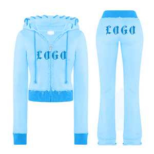 Casual Wear Training Tracksuit Sports Sweat Suit for <b>Women</b> Zip up Two Pieces Sets Hoodies <b>Women</b> Track Suit - Product Image 4