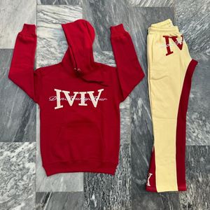 Ensemble de survêtement hiver personnalisé, coupe oversize, épais, 2 pièces, comprenant un sweat à capuche zippé et un pantalon de survêtement, coupe carrée, longueur intégrale, imprimé - Product Image 2