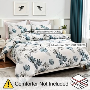 Juego de Ropa de Cama King de 4 Piezas con <span class=keywords><strong>Estampado</strong></span> Floral <span class=keywords><strong>Nórdico</strong></span> Moderno, Funda Nórdica Reversible, Sábana Plana y Fundas de Almohada, Duradero para Todas las Temporadas, 100% - Product Image 6