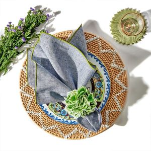 Bohemian Zigzag <b>Rattan</b> <b>Placemat</b> Drinkware Tablemats Round Braided Heat <b>Rattan</b> <b>Placemat</b> Tablecloth for Party, Wedding - Product Image 2