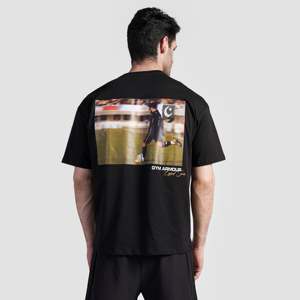 Camiseta Legend Otis Oversized Estilo Hip Hop Vintage, 100% Algodón, 240 Gramos, Sólida, Transpirable, Bordada, Negra - Product Image 1