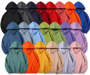 Unisex de alta calidad Zip-Up Fleece French Terry Summer Sudaderas con capucha de doble capa Color sólido en blanco liso con logotipo estampado Hombres Invierno - Product Image 5