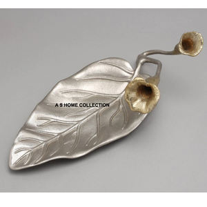 Diseño de hoja de flor Color dorado Estilo de lujo Vajilla Decoración Fundición de metal Sirviendo fruta y nueces Tazón - Product Image 6